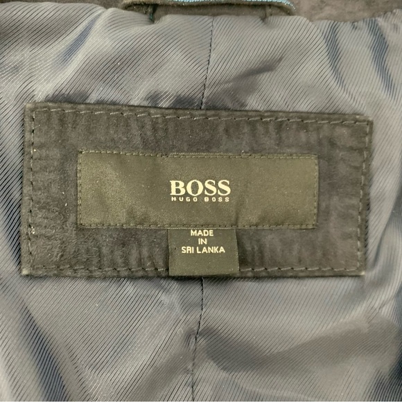 Hugo Boss Goat Leather Blazer Jacket Black Sz 44R 2 Buttons Pockets Quiet Luxury - Picture 8 of 15